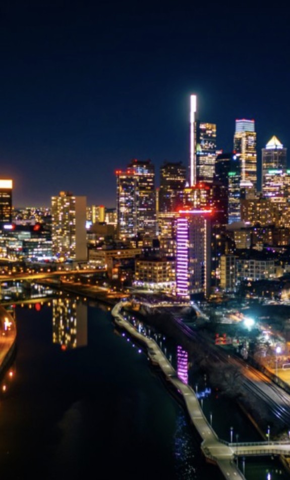 Philadelphia skyline at night