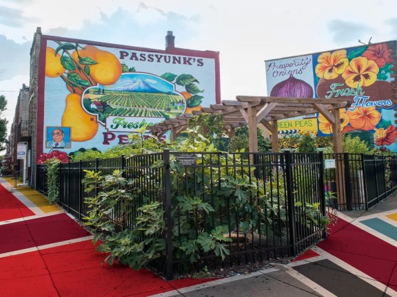 A community garden in the Passyunk neighborhood of Philadelphia