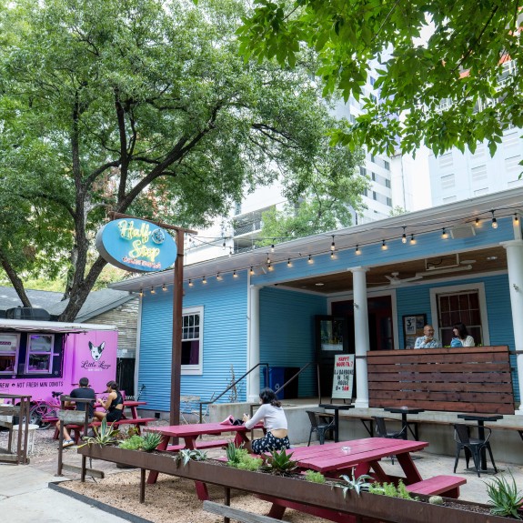 Photo of The Half Step, a restaurant and bar located in Austin, TX.
